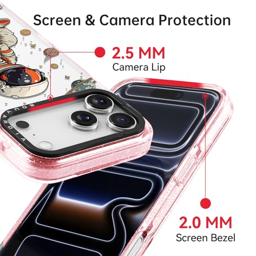 Bouvardia for iPhone 17 Pro Max Case, Cute Girly Design for Women, Shockproof & Aesthetic, Cool Astronaut by Bouvardia - Image 3