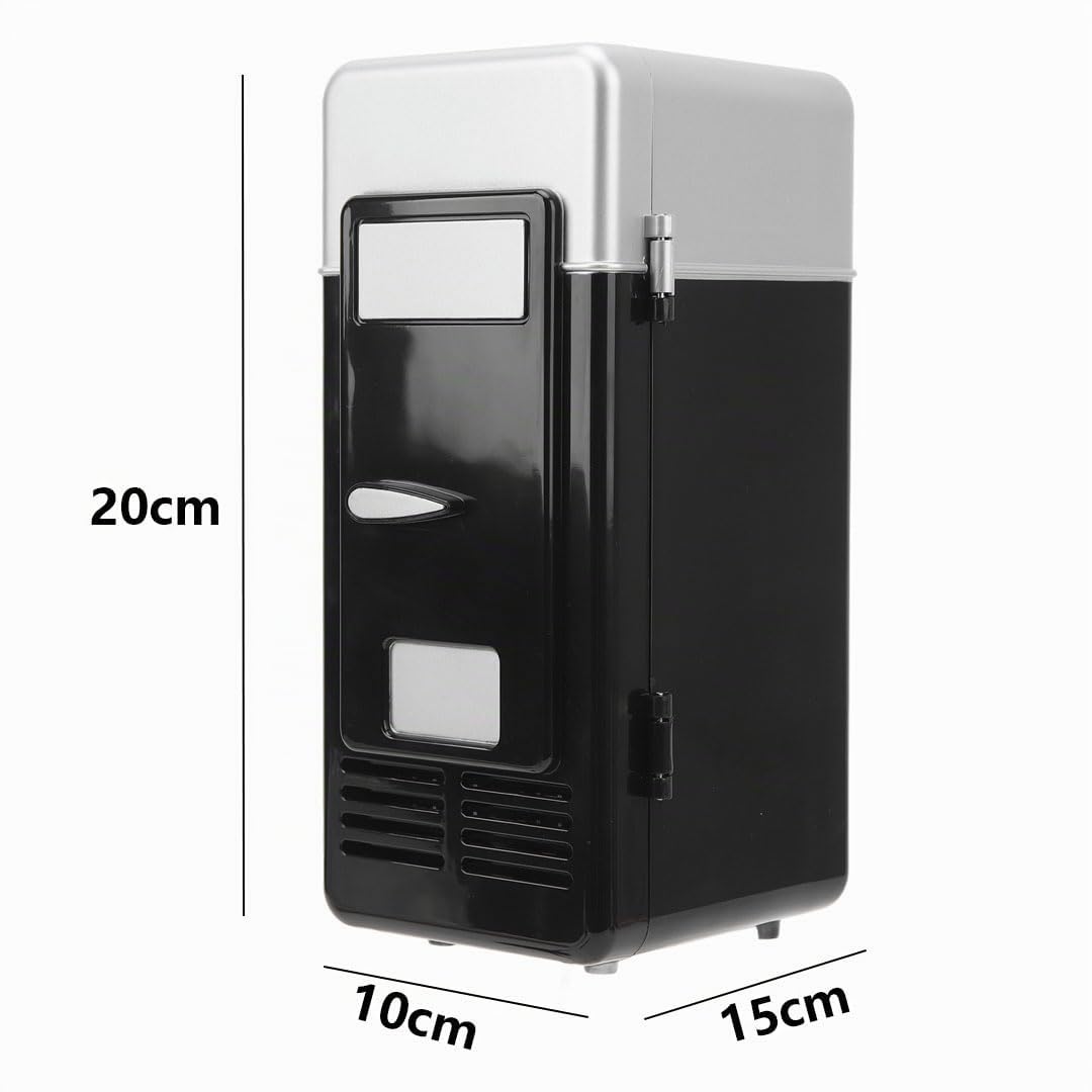 ZJchao 360° Kühlung Mini Einzeltank Kühlschrank, USB Mini Fridge, Geräumiges Fassungsvermögen Doppelte Funktionalität Tragbar für Schlafzimmer Schlafsäle Büros
