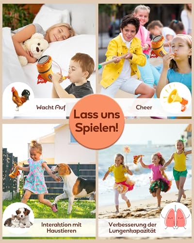 Tierrufer, realistische Tiergeräusche Spielzeug für Kinder Kleinkinder, Horn mit 2 Modi, 30 Effekte und 5-Level-Beleuchtung Display, Vorschule pädagogische für Jungen Mädchen ab 3 Jahren