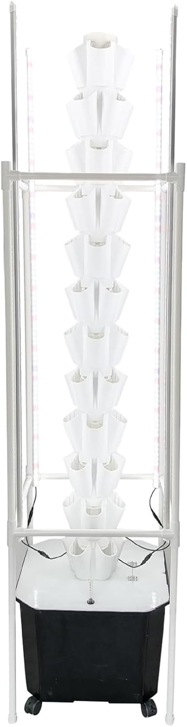 Hydroponics Tower Indoor Growing System 40/60 Plant, with Plant Fill Light, Pump System and Water Circulation, Vertical Hydroponic System for Gardening Lover