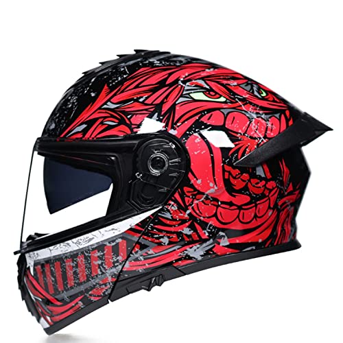 Casque moto modulable avec anti-buée et double visière solaire pour homme femme