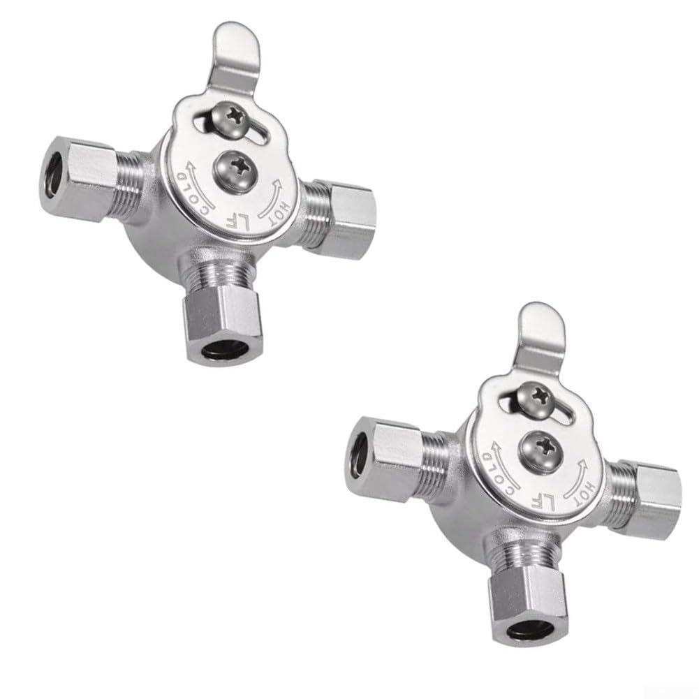 Valvola miscelatrice termostatica progettata per una temperatura stabile utilizzando la regolazione manuale di ingressi caldi e freddi (2PCS)