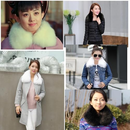 Faux Fox Fur Collar Scarf For Women Rabbit Fur Scarves Neck Shrug for Fall Winter Spring Jacket Men4