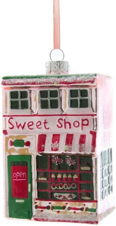 Christmas Village Shoppes Glass Christmas Ornament Sweet Candy Store Front