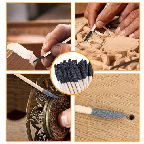 20 Stück 13.7CM Doppel-End-Matchsticks Schleifen Feine Detaillierung Polierstöcke Polieren Schleifwerkzeuge für Kunststoffmodelle Miniaturen Holz Hobby Stuffers