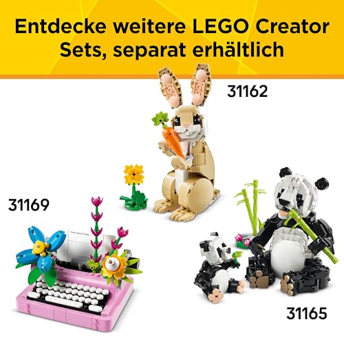 LEGO Creator 3in1 Graue Katze - Tierfigur umbaubar in Taube oder EIN Hund - Kreatives Geburtstagsgeschenk für Mädchen & Jungen ab 8 Jahren - 31163