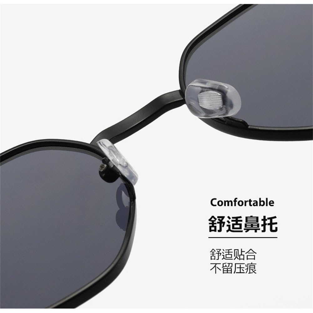 Gafas de sol de metal para hombres y mujeres, gafas de sol octogonales de polígono UV400