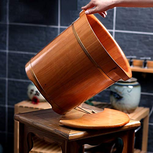 Spa de pies de madera sólido con tapa y masaje miniatura 3