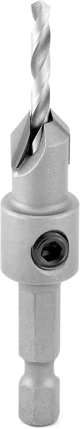 Amana Tool Carbide Tipped 82 Degree Countersink Drill Bit, 55266, 3/8 D x 49 Deg x 1/4 Quick Release Hex Shank for Wood Screw 10