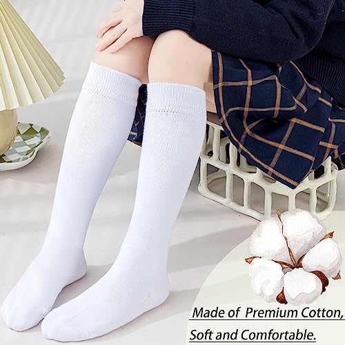 Mini angel Girls Knee High Socks Seamless Boys School Uniform Socks Kids Soccer Socks Cotton Long Socks 3/5 Pack2
