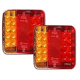 Woola 2 stk LED Rückleuchten Satz für KFZ Anhänger,12V Universal Rücklichter Beleuchtung mit Kennzeichenbeleuchtung und Rückreflektor