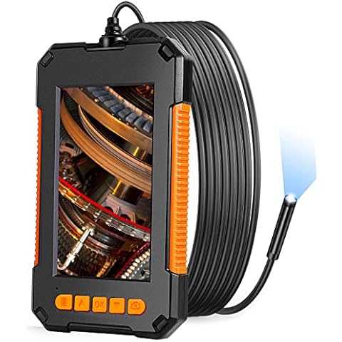 DDENDOCAM Industrial Endoscope 1080P HD Borescope Inspection Camera IP67 Waterproof Snake Camera with 8 LED Light, 4.3'' Screen, 5M Semi-Rigid Cable, 2600mAh Battery, 32GB TF Card (16.5 Ft) Cover