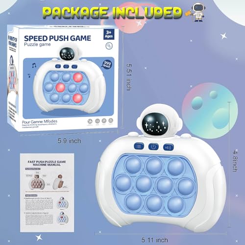 Quick Push Game Fidget Toys Pro für Kinder & Erwachsene, Pop Handheld-Spiel, schnelle Puzzle-Spielmaschine, Push-Bubble-Stress-Spielzeug, Geschenk für Jungen, Mädchen, Teenager