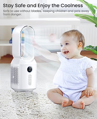 Let'Me Desk Fan, 106° Oscillating Fan For Indoors,Bladeless Fan With 3 Speeds thumb #6
