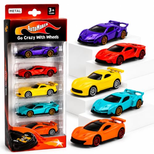 Image of Die-Cast Metal Car Set for Kids | Lamborghini | Ford GT | Dodge Viper| McLaren P1 | Pack of 5 | Multicolor | Fun Birthday Gift for Boys & Girls | for Age 3,4,5,6,7,8,9,10,11,12 Years