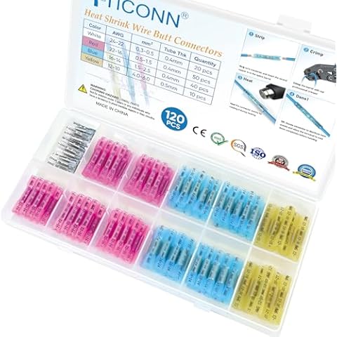 TICONN 120PCS Heat Shrink Connectors Kit Cover