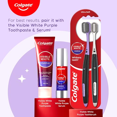 Image of Colgate Visible White Purple Toothbrush Pack of 2