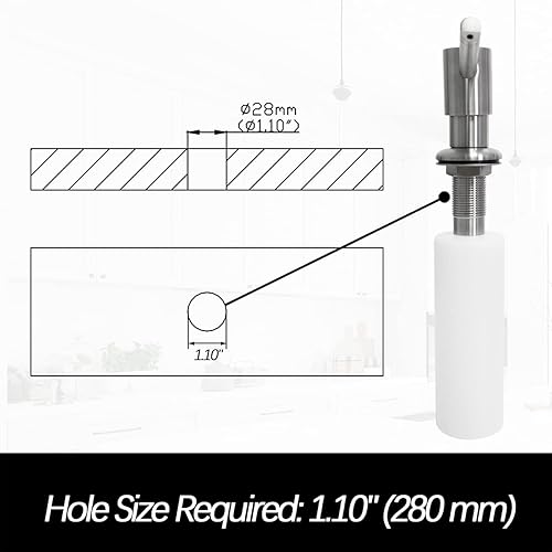 Miniatura 4 de TRYWELL Dispensador de jabón para fregadero de cocina, dispensador de jabón integrado con cabezal dispensador de jabón de cocina de acero inoxidable