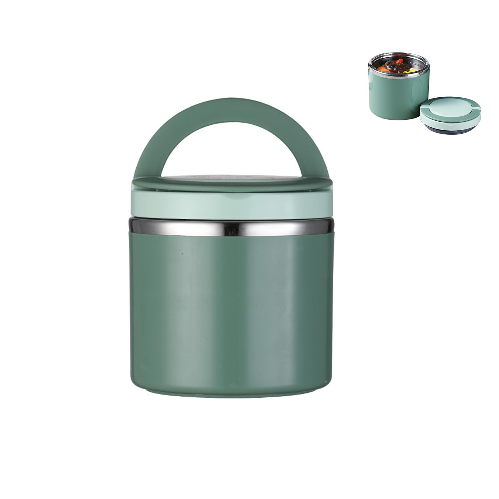 Lusacy Food Flasks, 1L Portable Stainless Steel Vacuum Thermo Food Jar, Hot Food Containers, Food Flask with Handles, Reusable Insulated Food Container Soup Flask