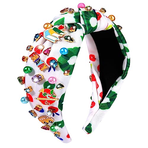 mokkia Teacher Headband Accessories for Women Book Pencil FRI-YAY Headband Rhinestone Crystal Embellished Knotted Headbands Back To School Teacher Appreciation Gifts Teacher Outfits (Pattern D)