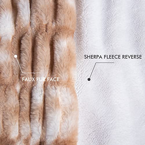 Lifein Faux Fur Throw Blanket For Couch-Super Soft Fuzzy Plush Fur Blanket,Winter Cozy Fluffy Chunky Throw Blanket,Comfy Sherpa Throws&Blankets,Bed,Sofa,Chair,Home Decor (50 * 60'',Khaki) #TOP6
