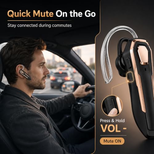 Auricular Bluetooth Mono Inalámbrico Oro miniatura 5