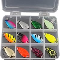12 Stück Forellen Angeln Spoons, 5g Forellen Spoon Set,Forellenköder set Zum Forellen,Kunstköder Spinner Blinker Set,forellenköder,Metallköder Angeln,Für Salzwasser Süßwasserforellen Bass Lachs angeln