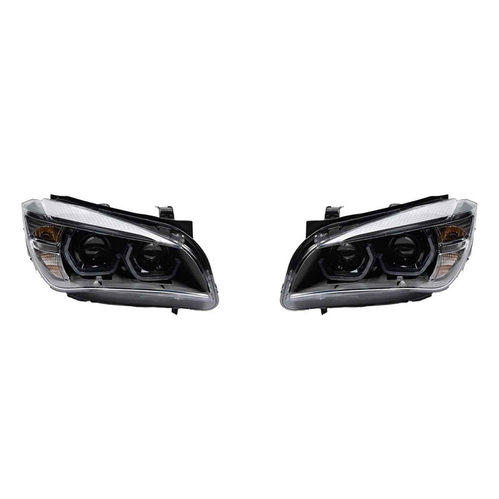 1 par compatible for X1 E84 lámpara de cabeza 2011-2015 accesorio de coche luces antiniebla luz de circulación diurna DRL H7 LED Bi Xenon bombilla faros(Original Halogen)