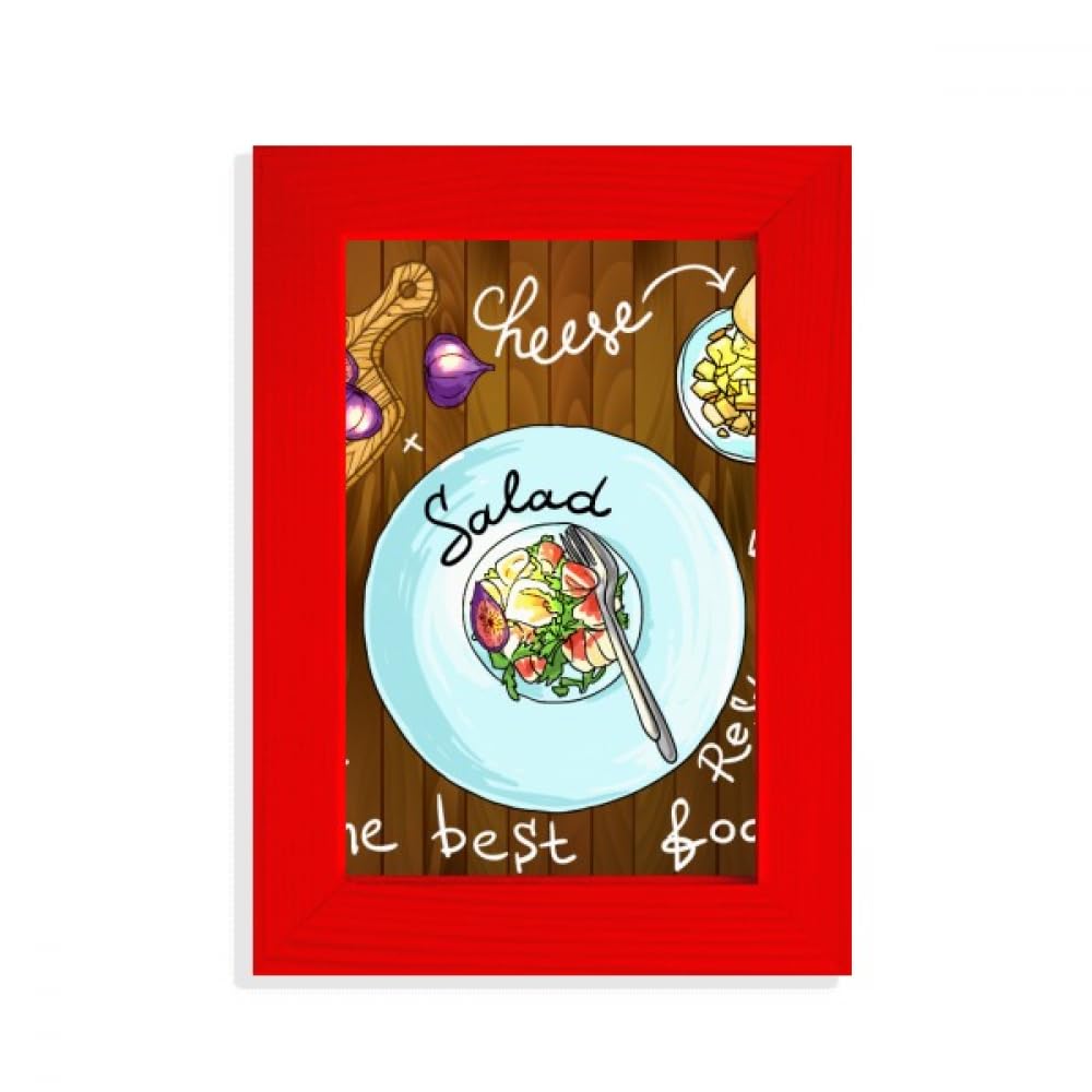 Cadre photo rouge pour salade et fromage décoration murale salon