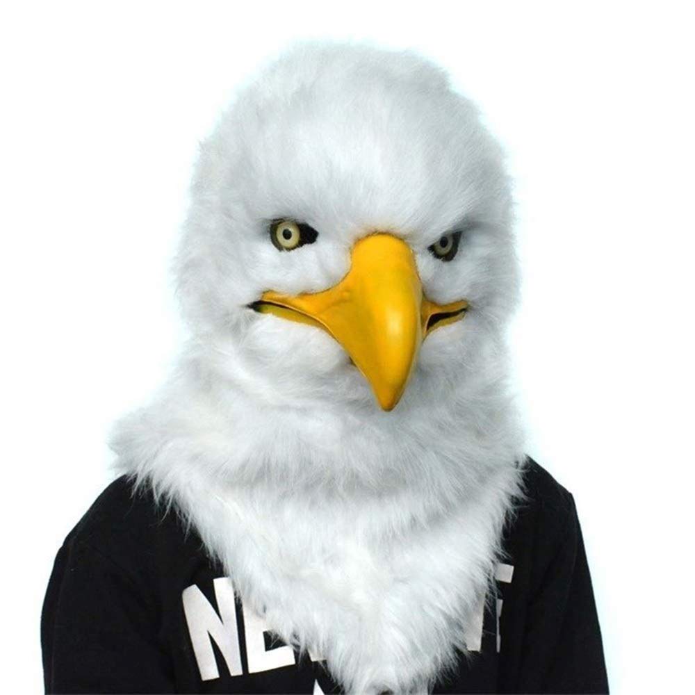 GOBUYHalloween Mask New Eagle Creative Hood Mask Plush Torus Animal Eagle Image Performance Halloween Mask Cosplay Party Halloween Costume Animals Mask Head Mask Horrifying Creative Cool