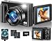 4K Digital Camera for Photography Autofocus, 48MP Vlogging Camera with Flash 16X Zoom 32G SD Card, 2 Batteries, 3" 180°Flip Screen Compact Travel Camera for Teens