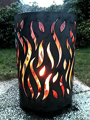 Irony24 Feuertonne rund Flammen Durchmesser 40 cm Höhe 60 cm Dicke 3 mm Irony24 Feuertonne rund Flammen Durchmesser 40 cm Höhe 60 cm Dicke 3 mm