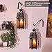 DECORKEY Set of 2 Vintage Large Decorative Moroccan Candle Lantern, 12.8’’ Metal Hanging&Tabletop Lantern Candle Holder Decor, Christmas Decorations Indoor Outdoor Patio (Amber) Ramadan Decorations