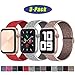 Produktbild SSEIHI Kompatibel mit Apple Watch Armband 42mm 44mm,Soft Sport Loop Leichter Atmungsaktiver Nylon Armband Für die iWatch Serie 5/4/3/2/1, Sport+, Edition,Pink/Seeshell/Red