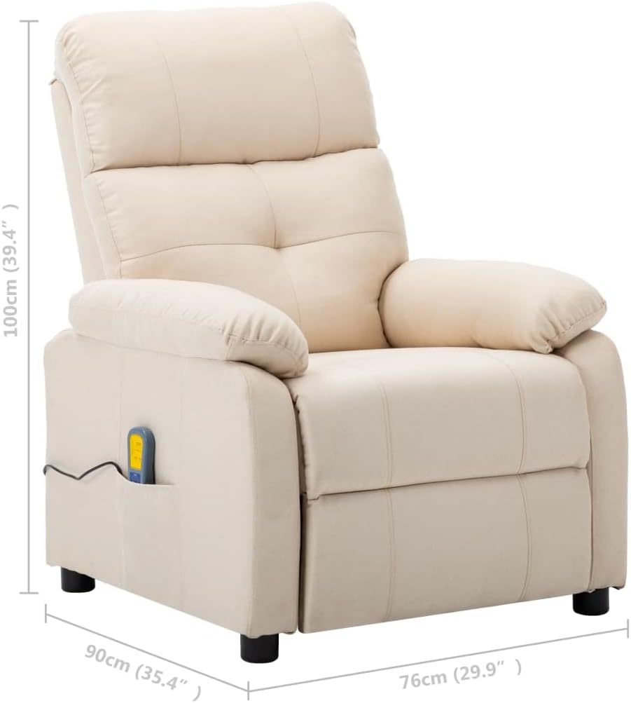 Massage Recliner Chair,Recliner Chair Massage Recliner Sofa Chair Adjustable Recliner Home Theater Seating Modern Living Room Recliners Upholstered Club Chair,Cream Fabric