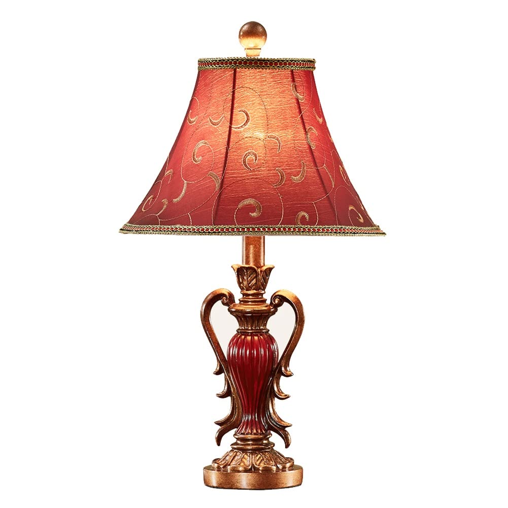 Lampy stołowe z kloszem z tkaniny, tradycyjny styl, oświetlenie biurkowe, styl vintage, rustykalna lampka nocna do salonu, sypialni, biura domowego