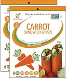 Carrot Sandwich Wraps (Two-Pack) – Vegan, Gluten-Free, Low-Carb Wraps Made from Fresh Carrots – Non-GMO, Plant-Based, Paleo-Friendly Tortilla Substitute for Sandwiches & Rolls