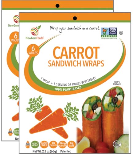 Carrot Sandwich Wraps (Two-Pack) – Vegan, Gluten-Free, Low-Carb Wraps Made