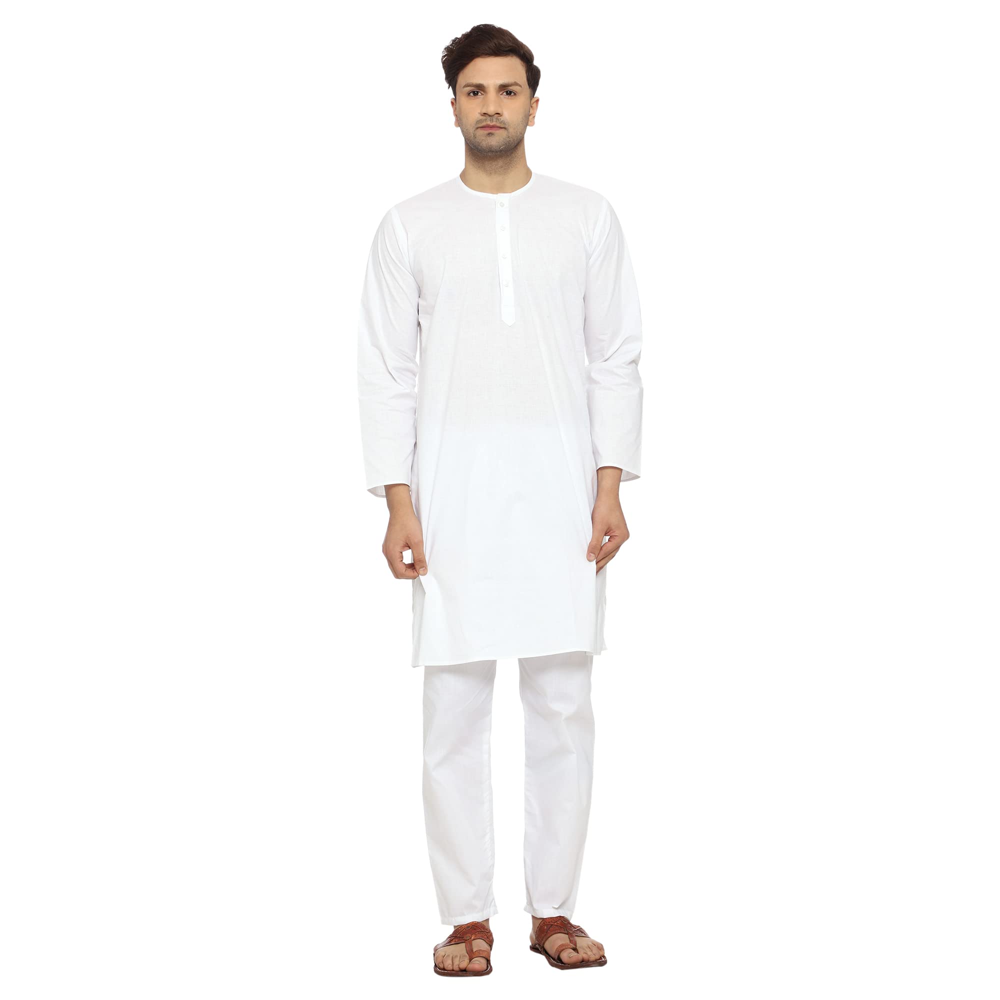 ITOS365 Pigiama da uomo in cotone Kurta da uomo, abbigliamento etnico e yoga meditazione, festival, casual e uso quotidiano
