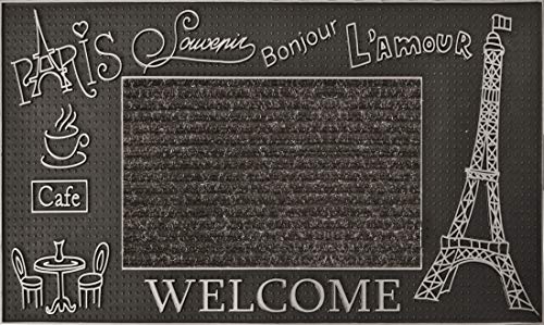 J&V TEXTILES Original Durable Rubber Door Mat, 18x28, Heavy Duty Doormat, Indoor Outdoor