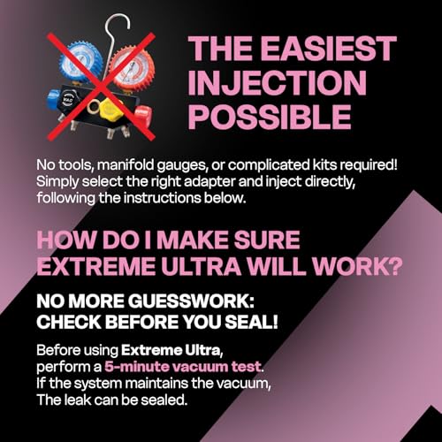 Image of ERRECOM Extreme Ultra | A /C Leak Stop for Vehicle A /C Systems | Works with All Refrigerants and Lubricants | Includes R1234yf and R134a Adapters | 0.2 fl oz (6 mL) Cartridge