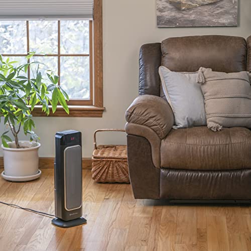 Comfort Zone Cz523Rbk 1,500-Watt 24" Oscillating Digital Tower Heater With Full Function Remote, Adjustable Thermostat, And Overheat Protection, Black #TOP3