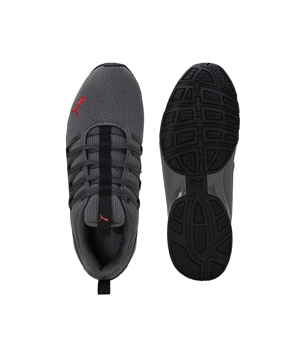 PUMA Herren Axelion Refresh Laufschuhe 44.5, Black Cool Dark Gray Red