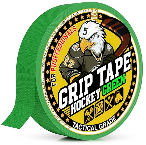 EAGLES Hockey Tape Multipurpose Cloth Tape Roll for Lacrosse Baseball & Softball Bats, Rackets, Pullup Bars, Gardening Tools, Sports Gift Perfect for Wrist, Ankle, Foot, Knee and Hand Taping (Green)