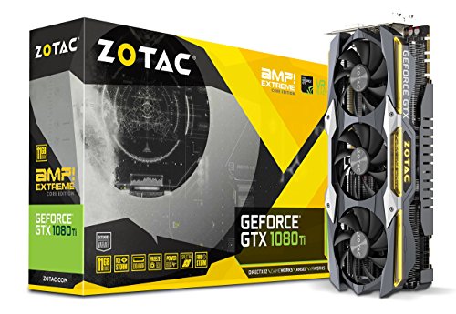 ZOTAC GeForce GTX 1080 Ti AMP Extreme Core Edition 11GB GDDR5X 352-bit PCIe 3.0 Gaming Graphics Card VR Ready (ZT-P10810F-10P) (Renewed)