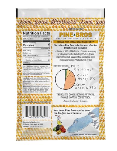 Image of Pine Bros. Pine Bros Gummy Sore Throat Softish Drops 30 Count (Honey)