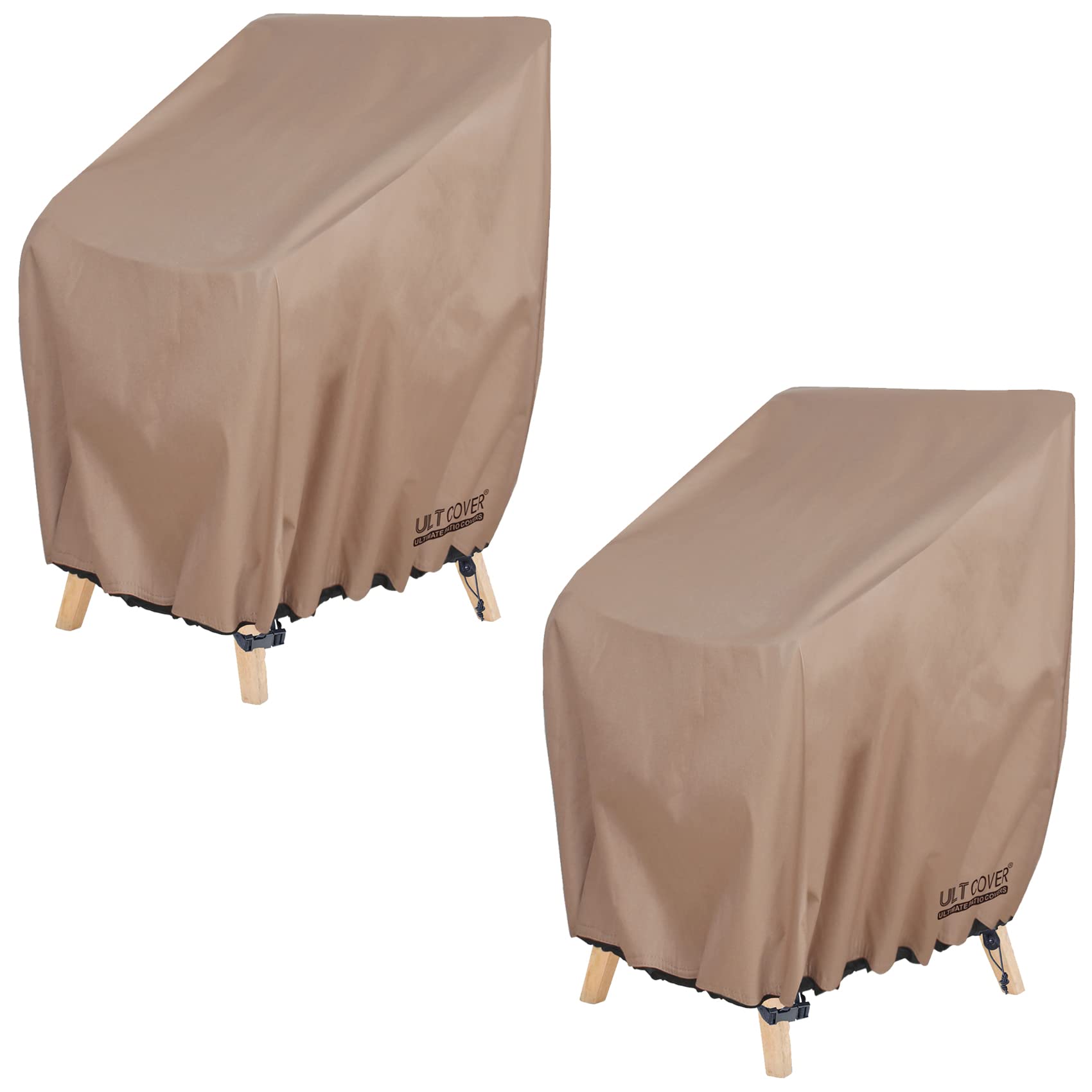 ULTCOVER Stackable Patio Chair Cover – Waterproof Outdoor Stack of Chairs Cover 2 Pack Fits Up to 26W x 34D x 45H inches