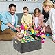 Yuragim Filzkorb Aufbewahrung, 2 Stück Faltbarer Organizer, Filzkörb Klein Spielzeugkorb Kaminholzkorb Filzbox Aufbewahrungsbox mit Tragegriffen für Spielzeug Kleidung Kaminholz Zeitungen (Dunkelgrau)