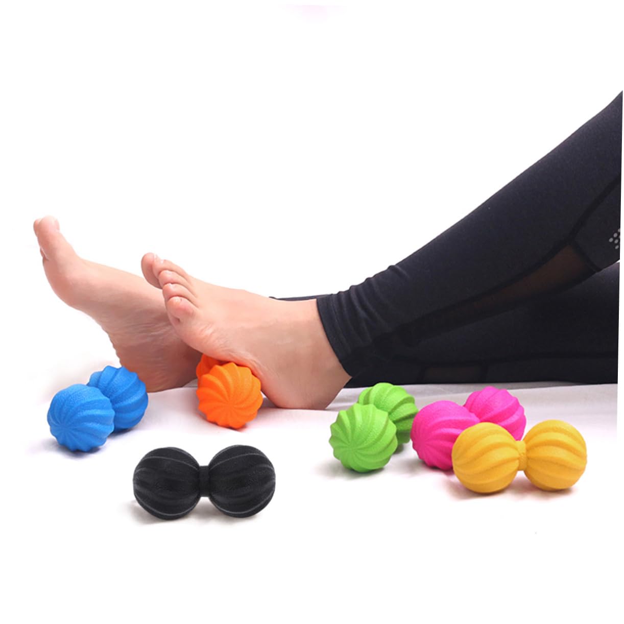 FRCOLOR Peanut Yoga Roller Massage Ball Peanut Shoulder Roller Peanut Back Roller Peanut Massager Ball Double Ball Relaxation Ball