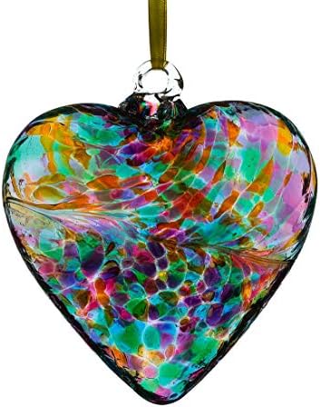 Sienna Glass HR8MUTU Friendship Heart, Multicoloured Turquoise, Small